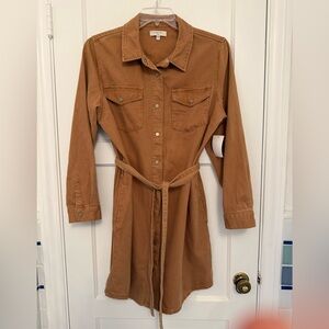 Habitual Camel Shirt Dress